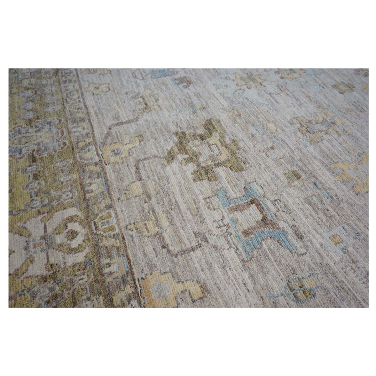 21st Century Turkish Oushak 10X13 Ivory, & Khaki Handmade Area Rug #1144096 image 9