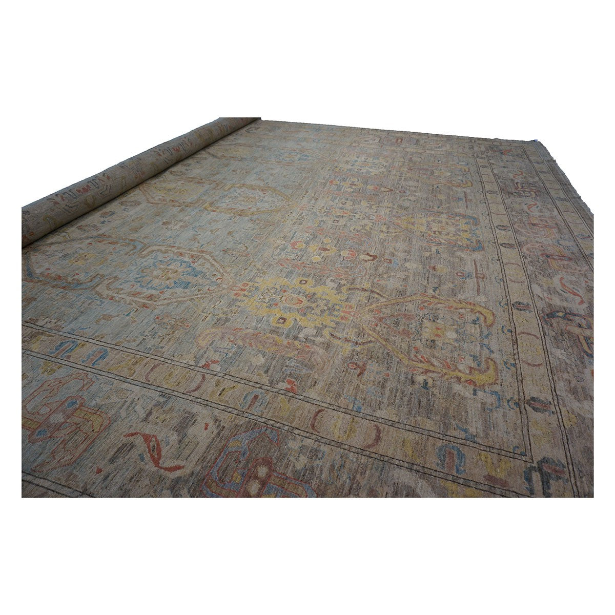 Mansion-Sized 21st Century Sultanabad Master 19x33 Light Blue Handmade Area Rug #1144122 image 7