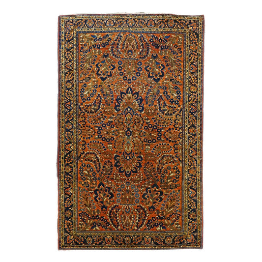 Antique Persian Sarouk 4X7 Rust color Area Rug #9902298 image 0