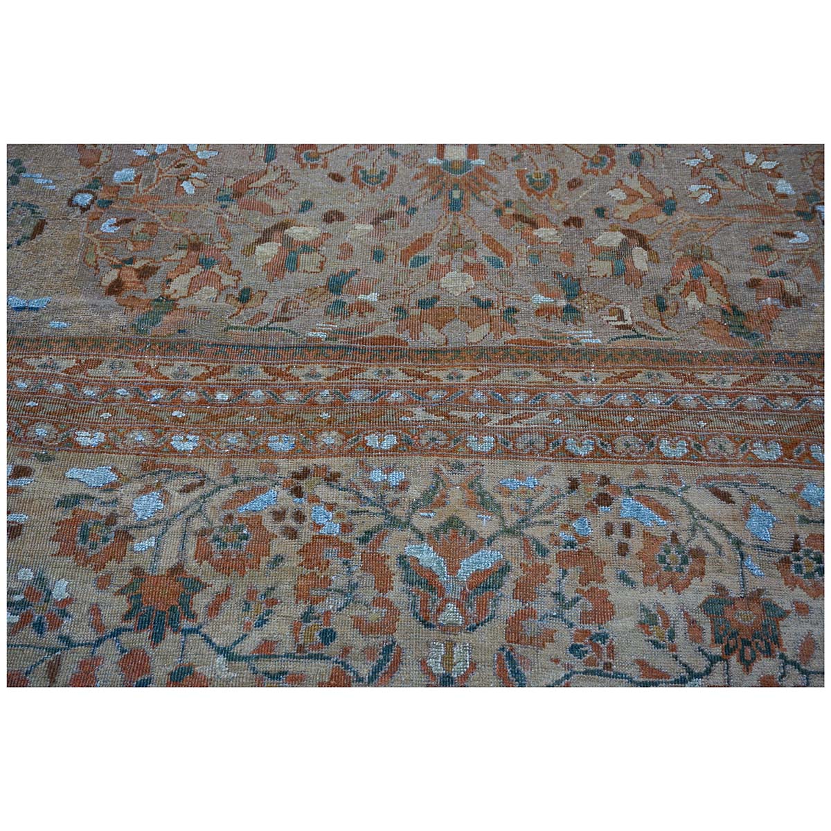 Antique Ziegler Sultanabad 15X21 Wool&Silk Tan Palace Size Rug #9902456 image 10