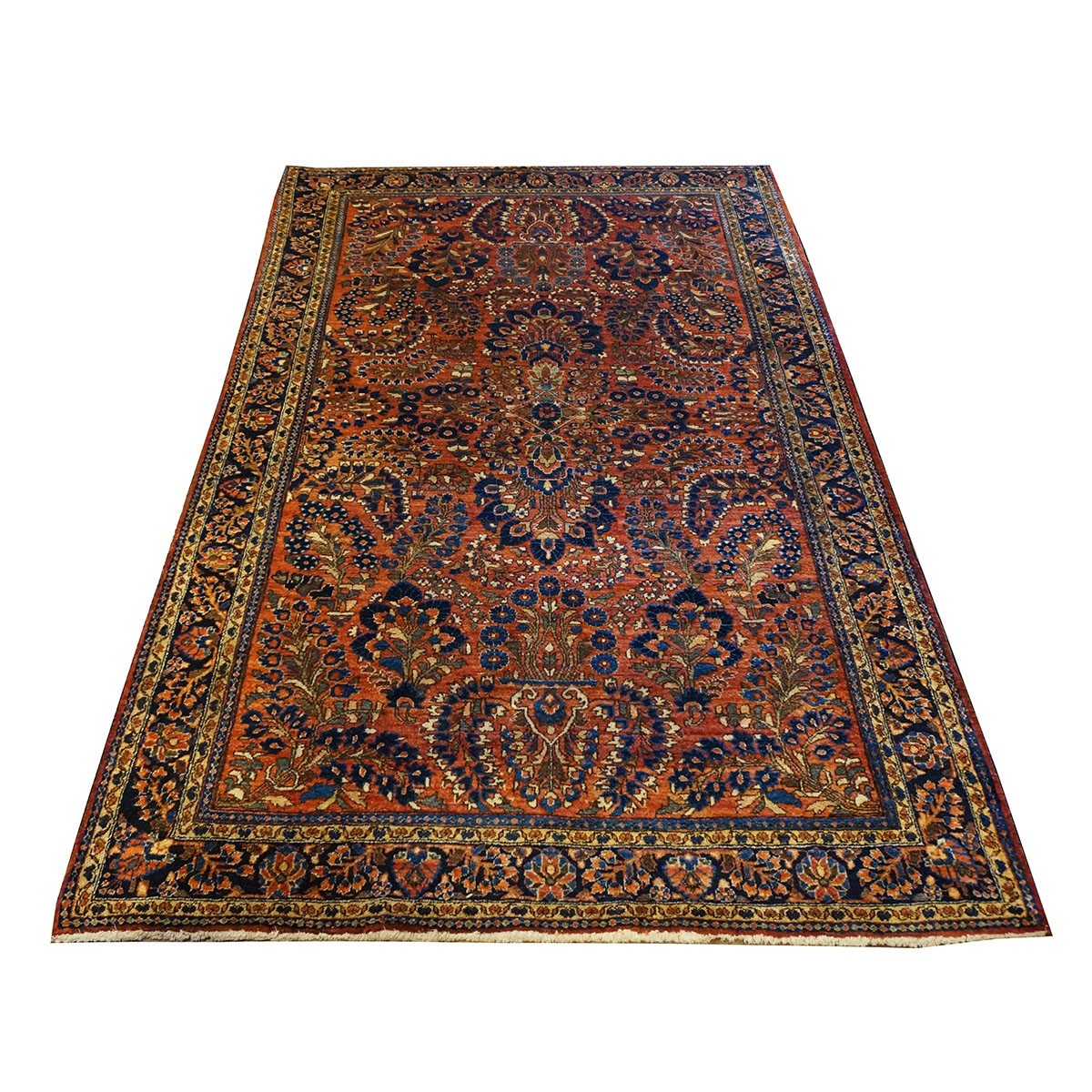 Antique Persian Sarouk 4X7 Rust color Area Rug #9902298 image 3