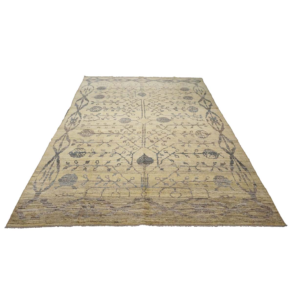 21st Century Turkish Oushak 8x12 Yellow, Blue, & Charcoal Area Rug #1144071 image 1