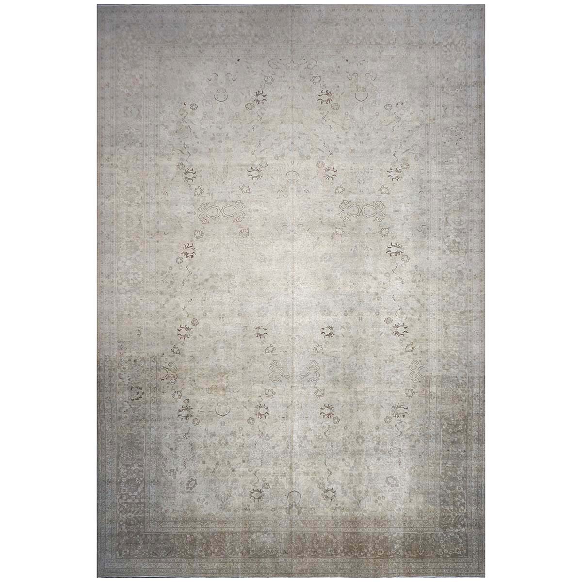 Antique Persian Tabriz 13x19 Grey Oversized Area Rug #1142814 image 0