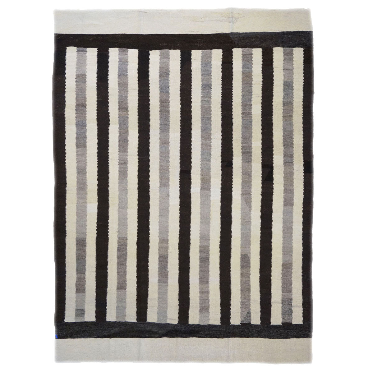 Persian Flatweave Safari Kilim 8x11 Ivory & Brown Handmade Area Rug #1142160 image 0