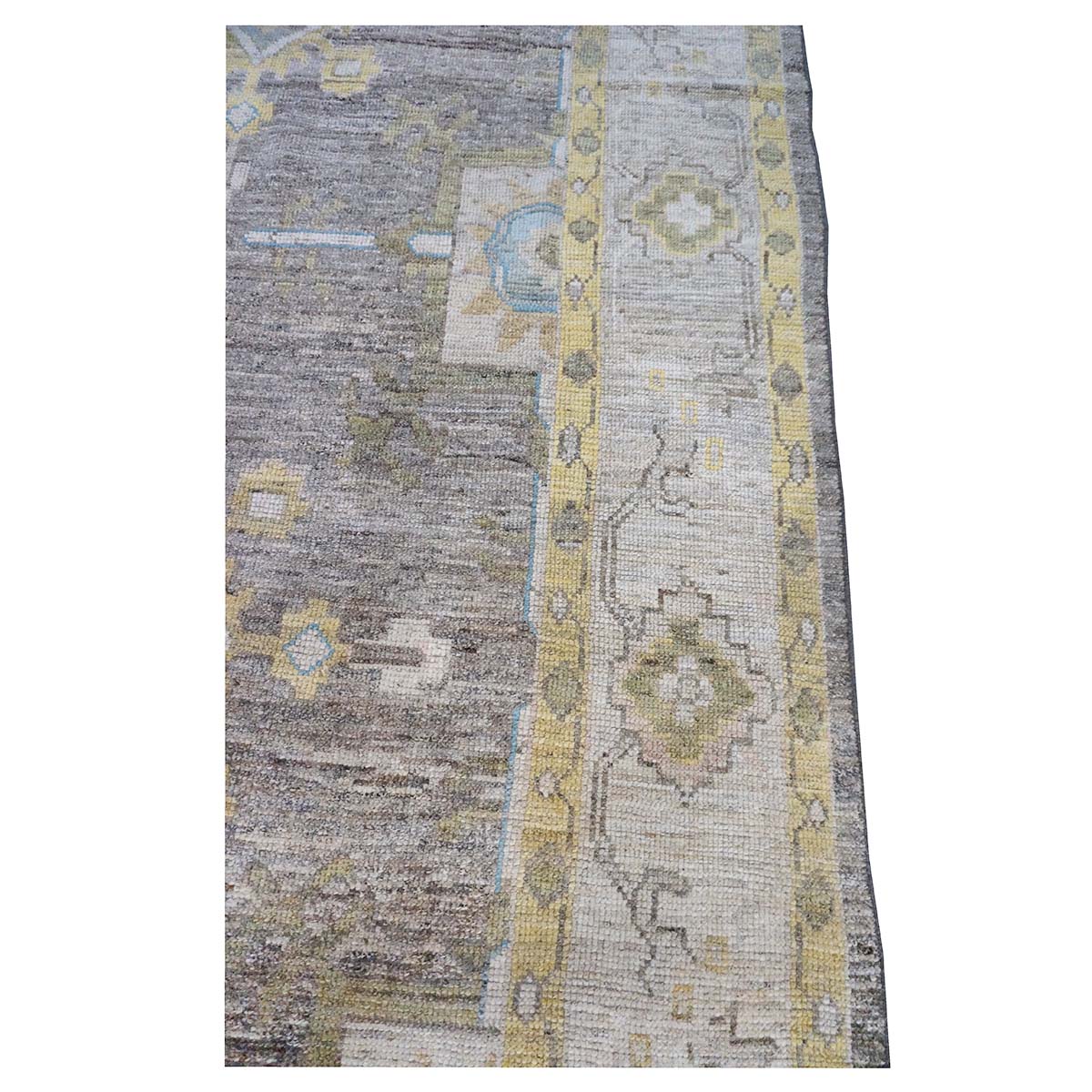 Turkish Oushak 10x13 Taupe, Ivory, & Yellow Handmade Area Rug #1144067 image 8