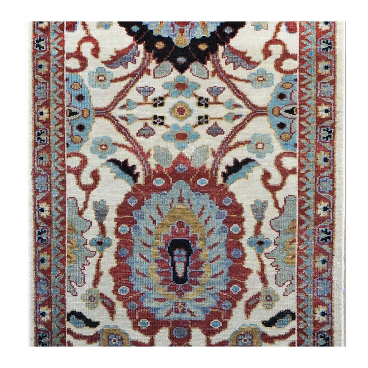 21st Century Sultanabad 3x12 Ivory, Red, & Blue Hallway Runner Rug #1143666 image 10