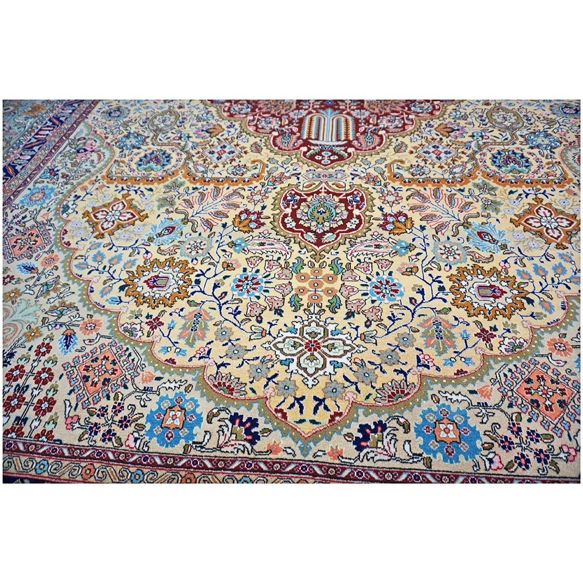 Antique Persian Tabriz 10x13 Tan, Taupe, & Gold Handmade Area Rug #1143243 image 7