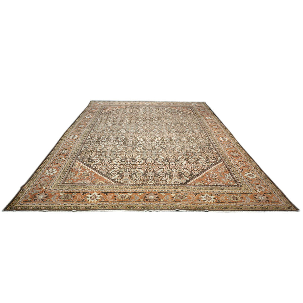 Antique Persian Sultanabad 10x14 Brown & Rust Handmade Area Rug #1143026 image 5