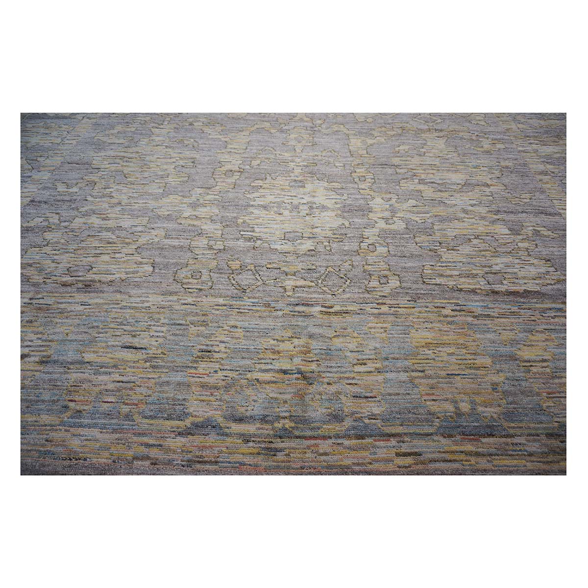 21st Century Turkish Oushak 13X19 Gold, Slate Blue & Charcoal Handmade Area Rug #1144105 image 2