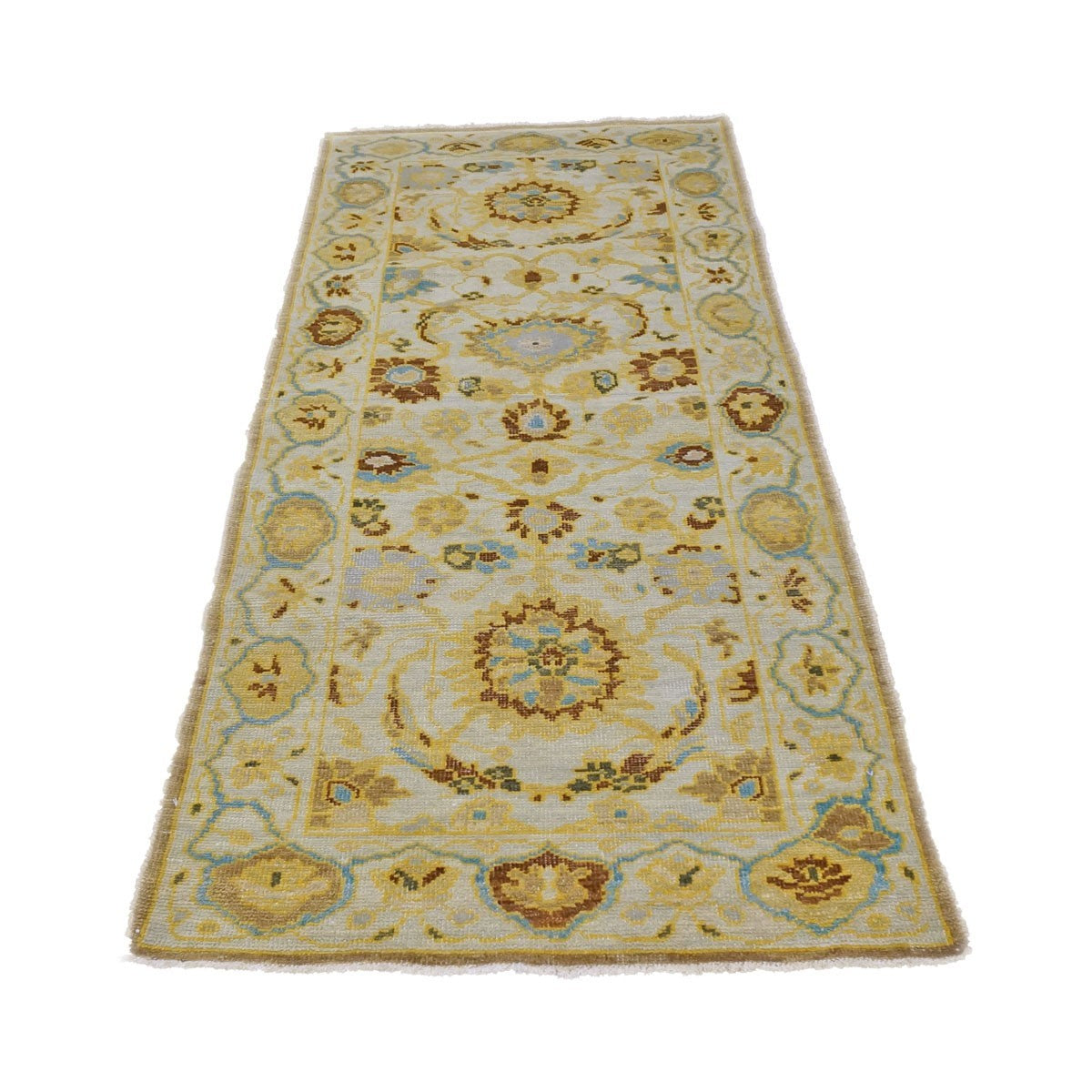 21st Century Sultanabad Ivory & Gold 2'8" x 6'2" Wool Hall Runner #1143914 image 2