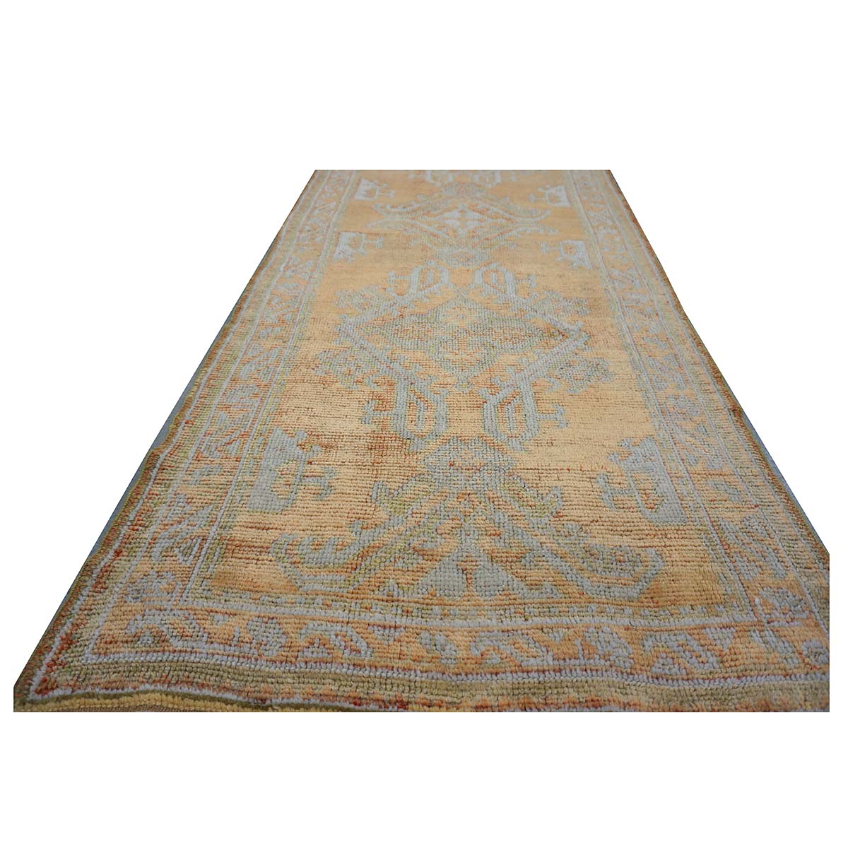 21st Century Turkish Oushak 3X11 Golden Beige & Khaki Handmade Area Rug #1140253 image 2