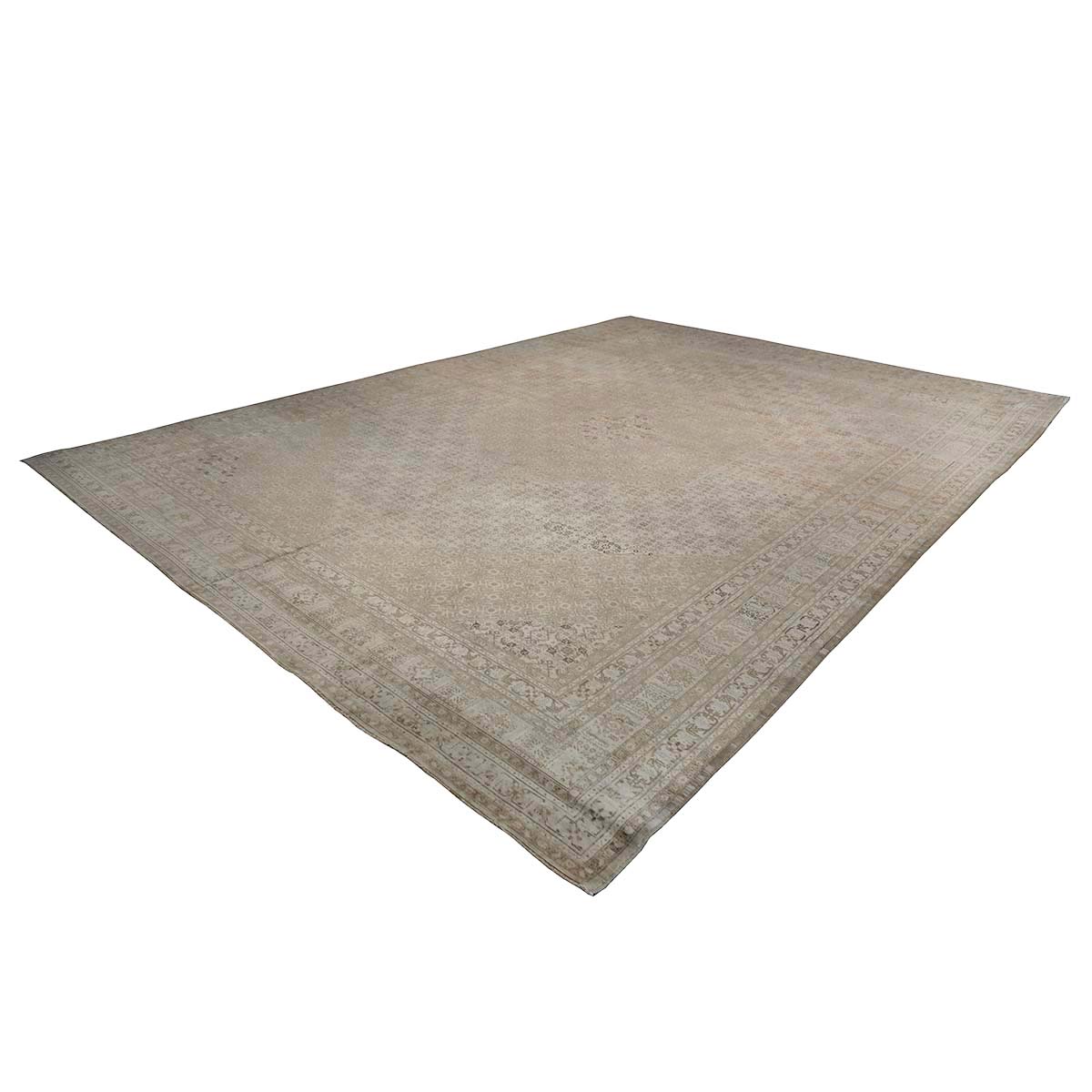Antique Shabby Chic Persian Tabriz 13X18 Tan Area Rug #1142928 image 3