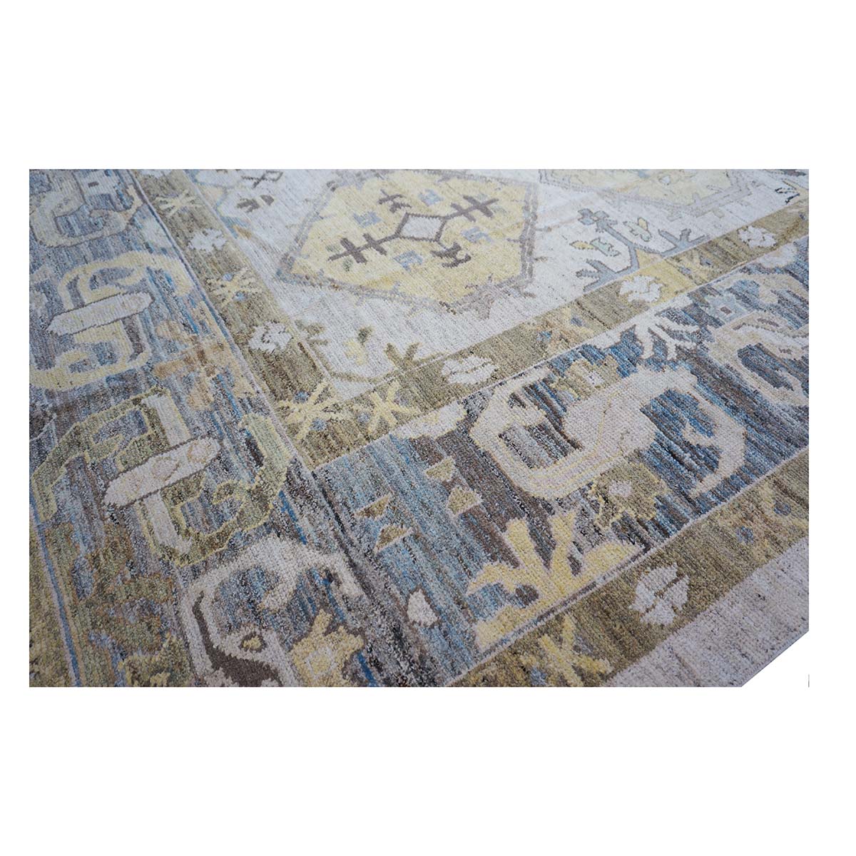 21st Century Turkish Oushak 13X18 Gold, Gray & Ivory Handmade Area Rug #1144135 image 2