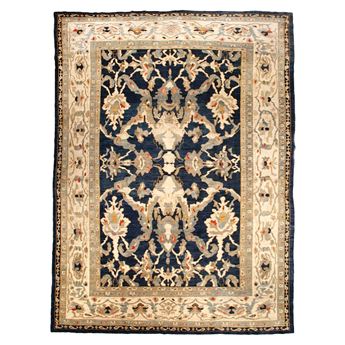 Persian Sultanabad 12x16 Navy Blue & Ivory Area Rug #1140581 image 0