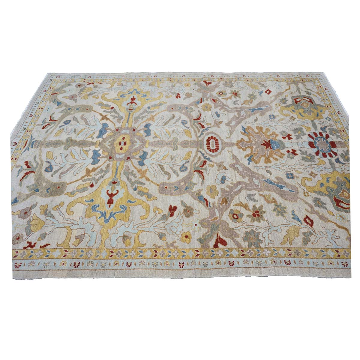 21st Century Sultanabad 6x9 Ivory & Gold  Handmade Area Rug #9902774 image 5