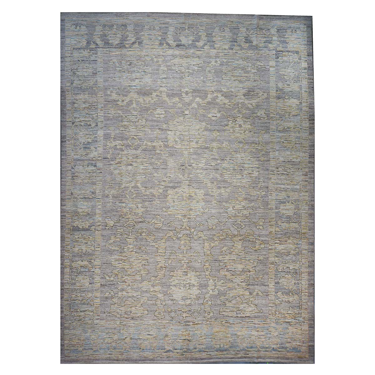 21st Century Turkish Oushak 13X19 Gold, Slate Blue & Charcoal Handmade Area Rug #1144105 image 0