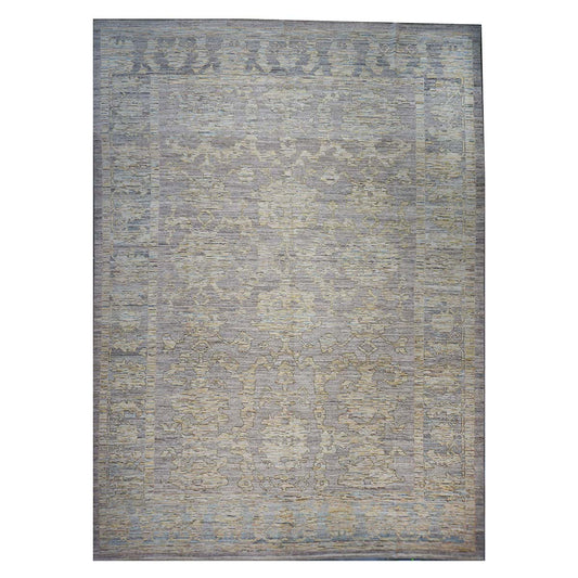 21st Century Turkish Oushak 13X19 Gold, Slate Blue & Charcoal Handmade Area Rug #1144105 image 0