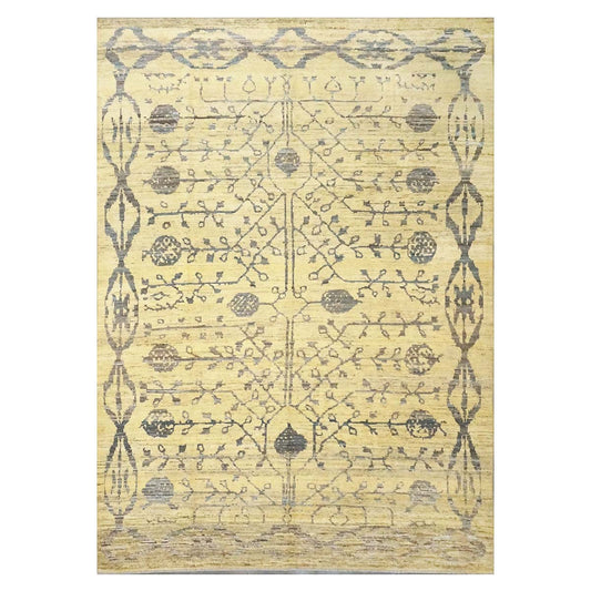 21st Century Turkish Oushak 8x12 Yellow, Blue, & Charcoal Area Rug #1144071 image 0