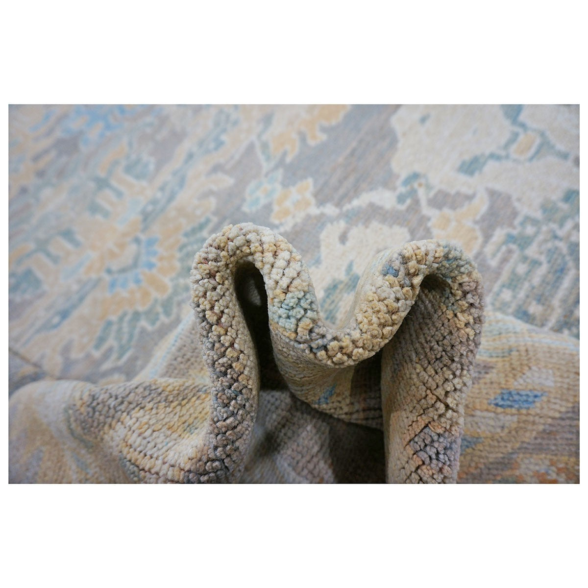 21st Century Turkish Donegal 12x12 Taupe and Blue Square Area Rug #1140522 image 5