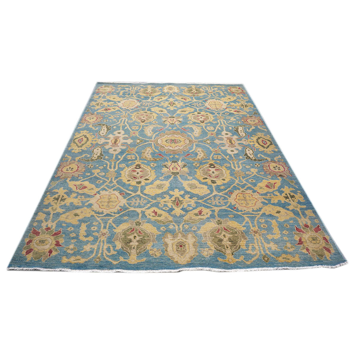 Sultanabad 6x9 Blue & Yellow Handmade Area Rug #1144039 image 2