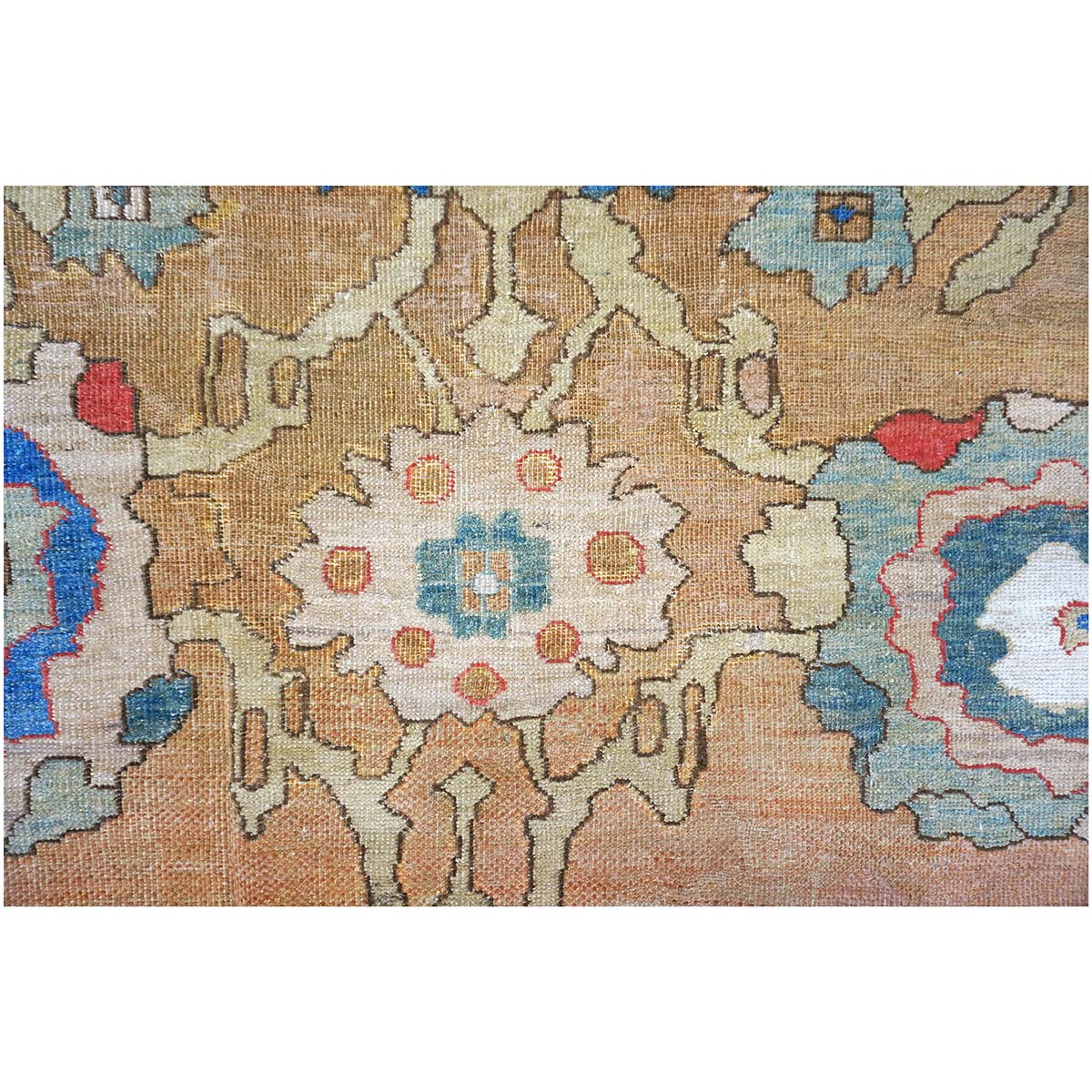 19th Century Antique Persian Sultanabad 15x19 Tan & Blue Area Rug #9902408 image 7