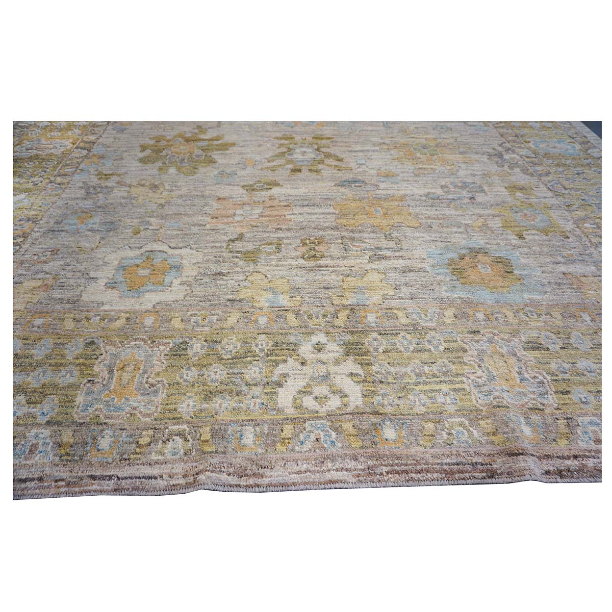 21st Century Turkish Oushak 10X13 Ivory, & Khaki Handmade Area Rug #1144096 image 7