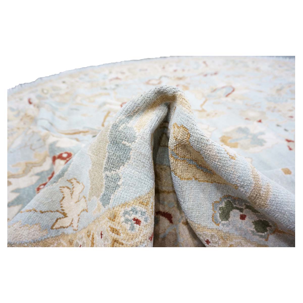Light Blue Oval 8x10 Sultanabad Wool Rug #9902749 image 8