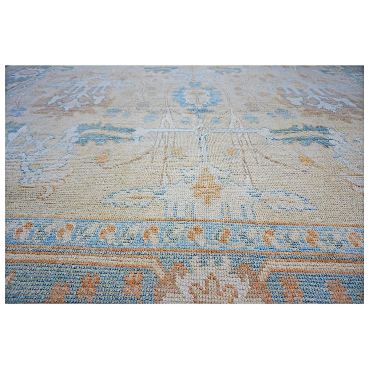 Turkish Donegal 11X15 Tan and Blue Handmade Area Rug #1140234 image 5