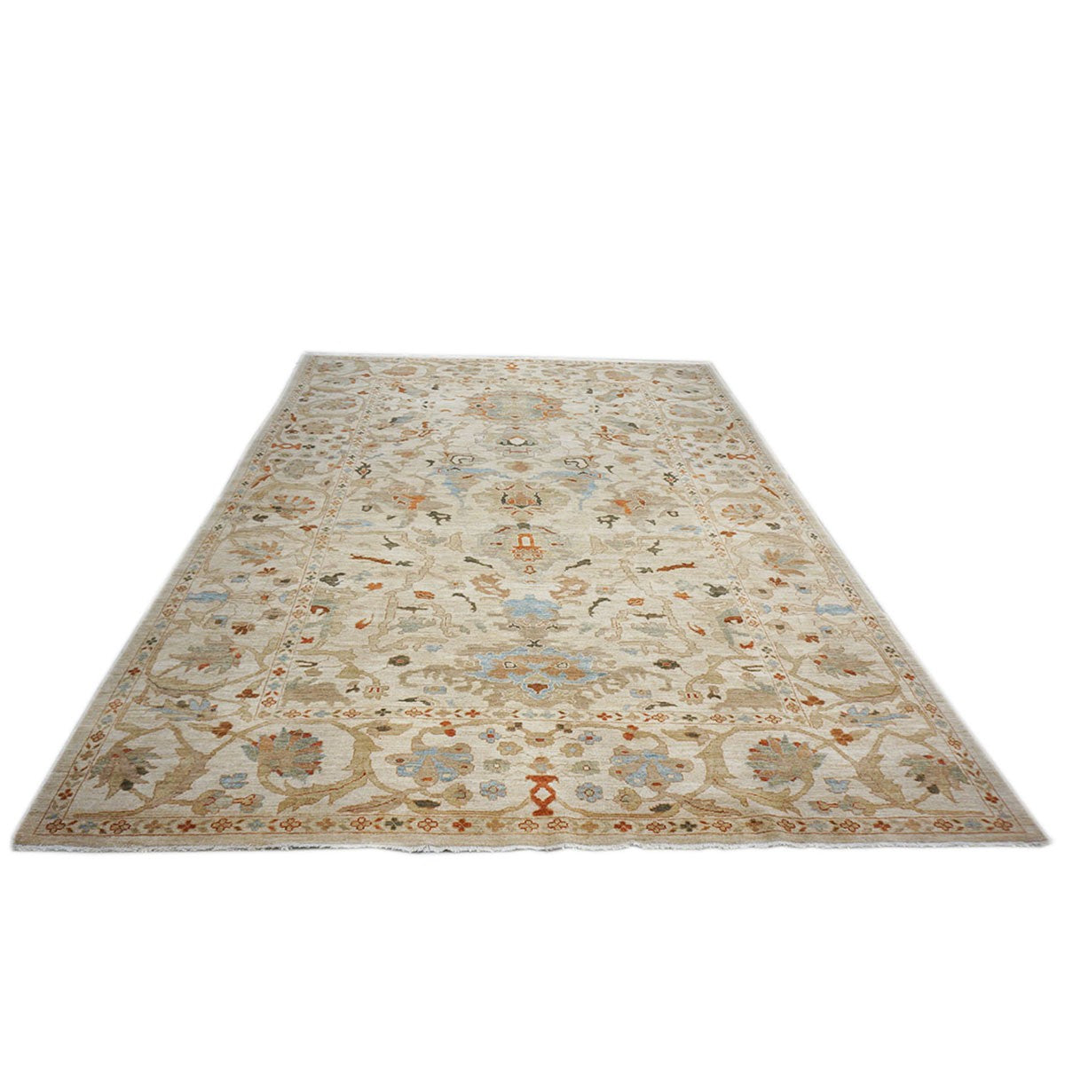 Persian Sultanabad 10x14 Ivory & Tan Area Rug #1142046 image 1