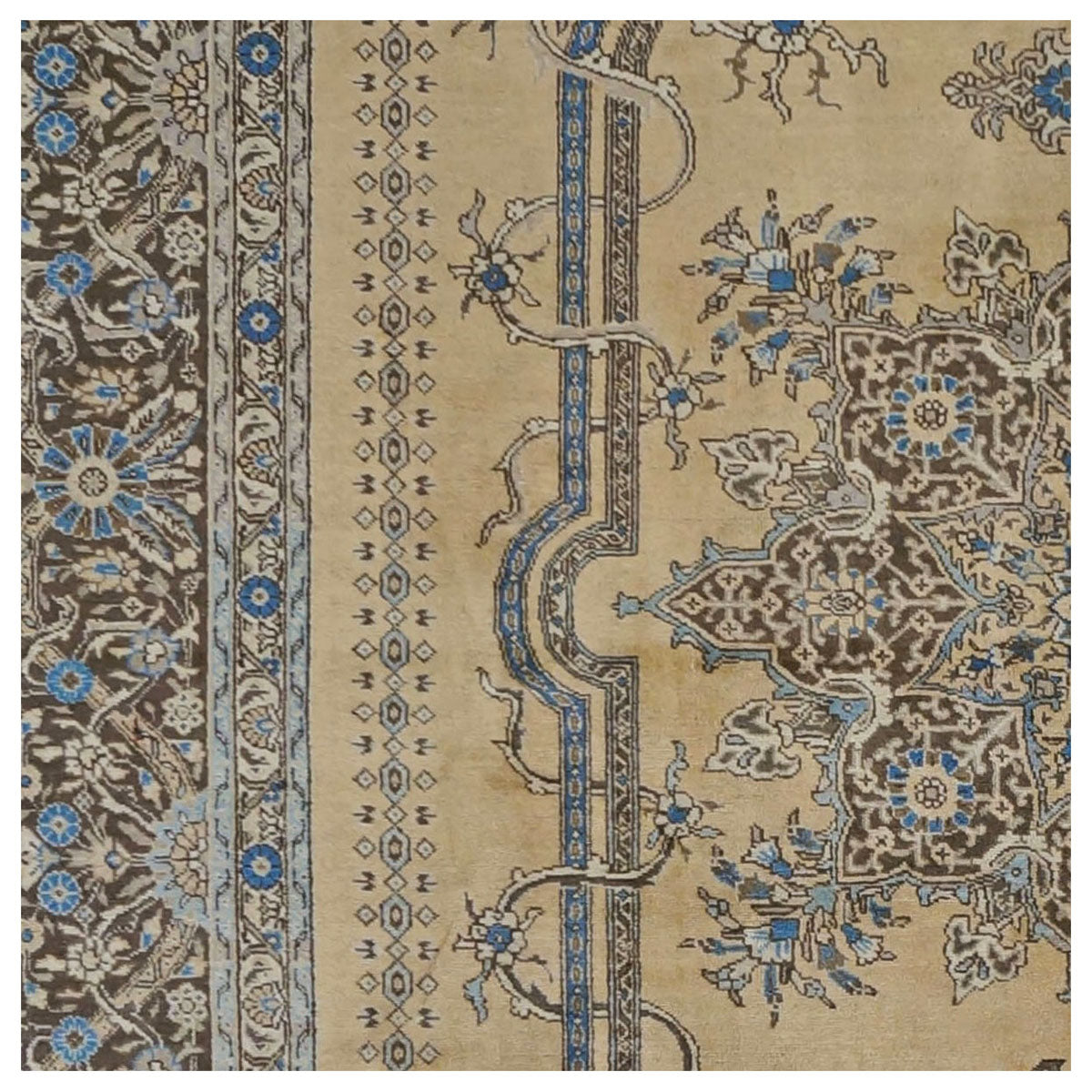 Vinatge Persian Tabriz 9X12 Tan Area Rug #9902951 image 6