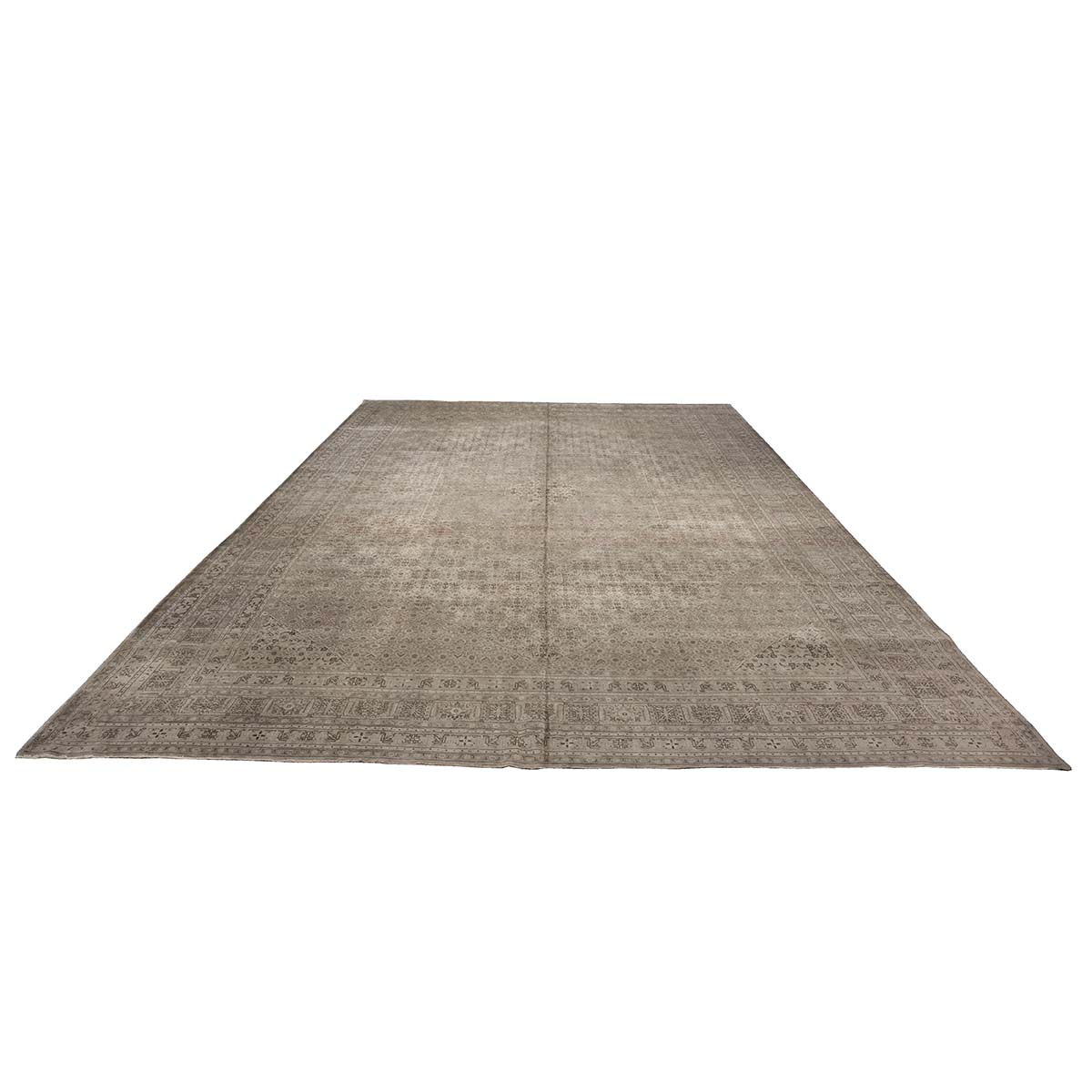 Antique Shabby Chic Persian Tabriz 13X18 Tan Area Rug #1142928 image 1