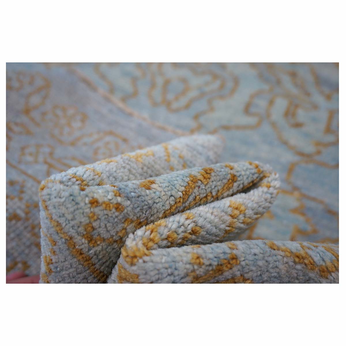 Sultanabad Master 3x12 Light Slate & Gold Hallway Runner Rug #1143677 image 10