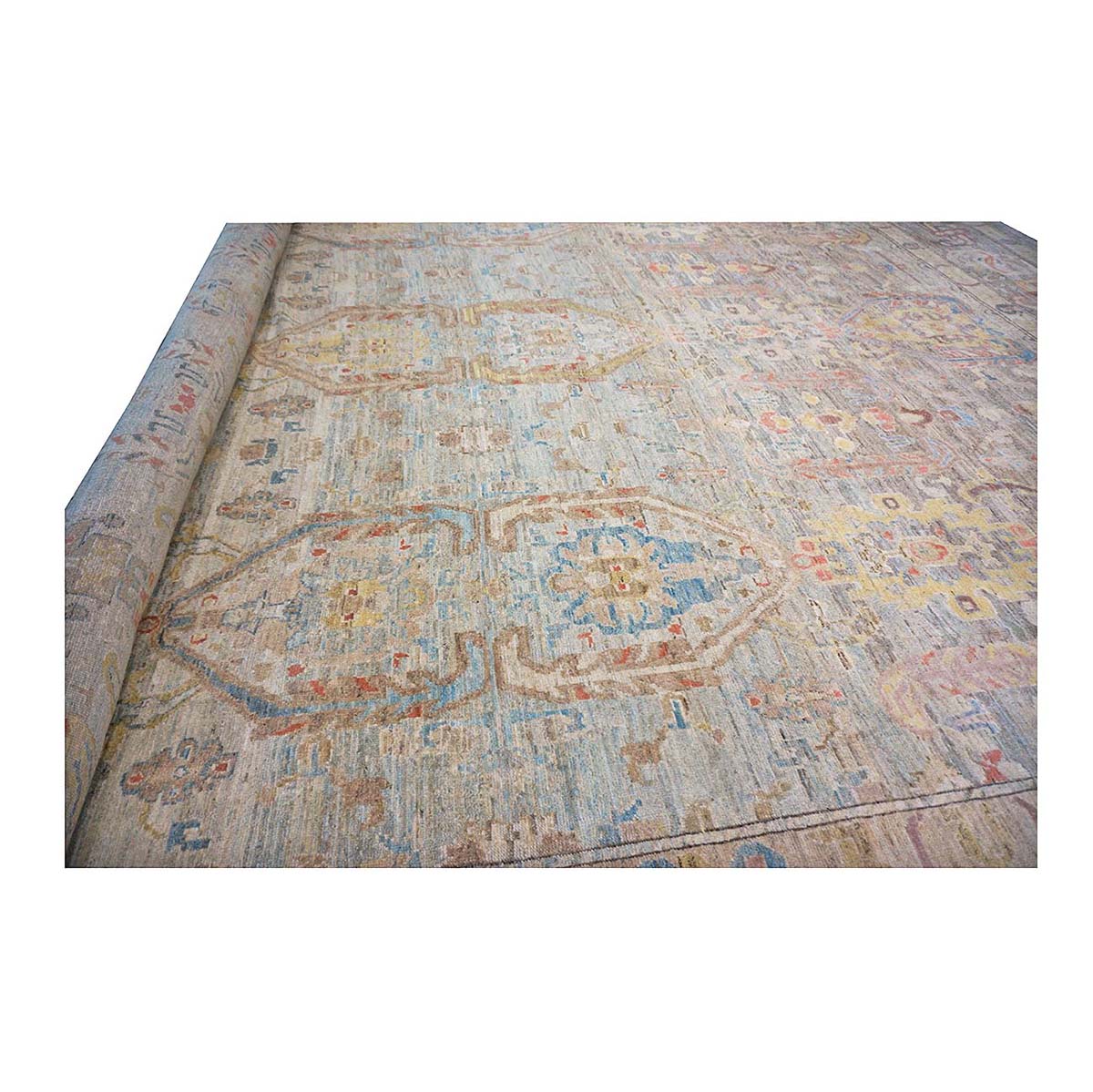Mansion-Sized 21st Century Sultanabad Master 19x33 Light Blue Handmade Area Rug #1144122 image 2
