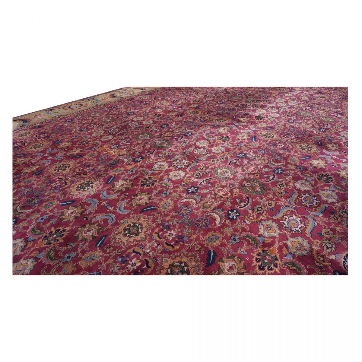 20th Century Palace sized Antique Laristan Wool Handmade Rug 26x42 image 8