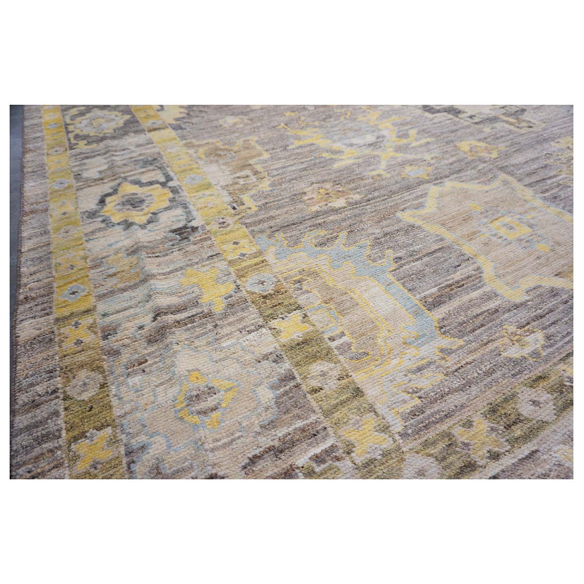 21st Century Turkish Oushak 10X16 Gold, Ivory & Gray Handmade Area Rug #1144099 image 8