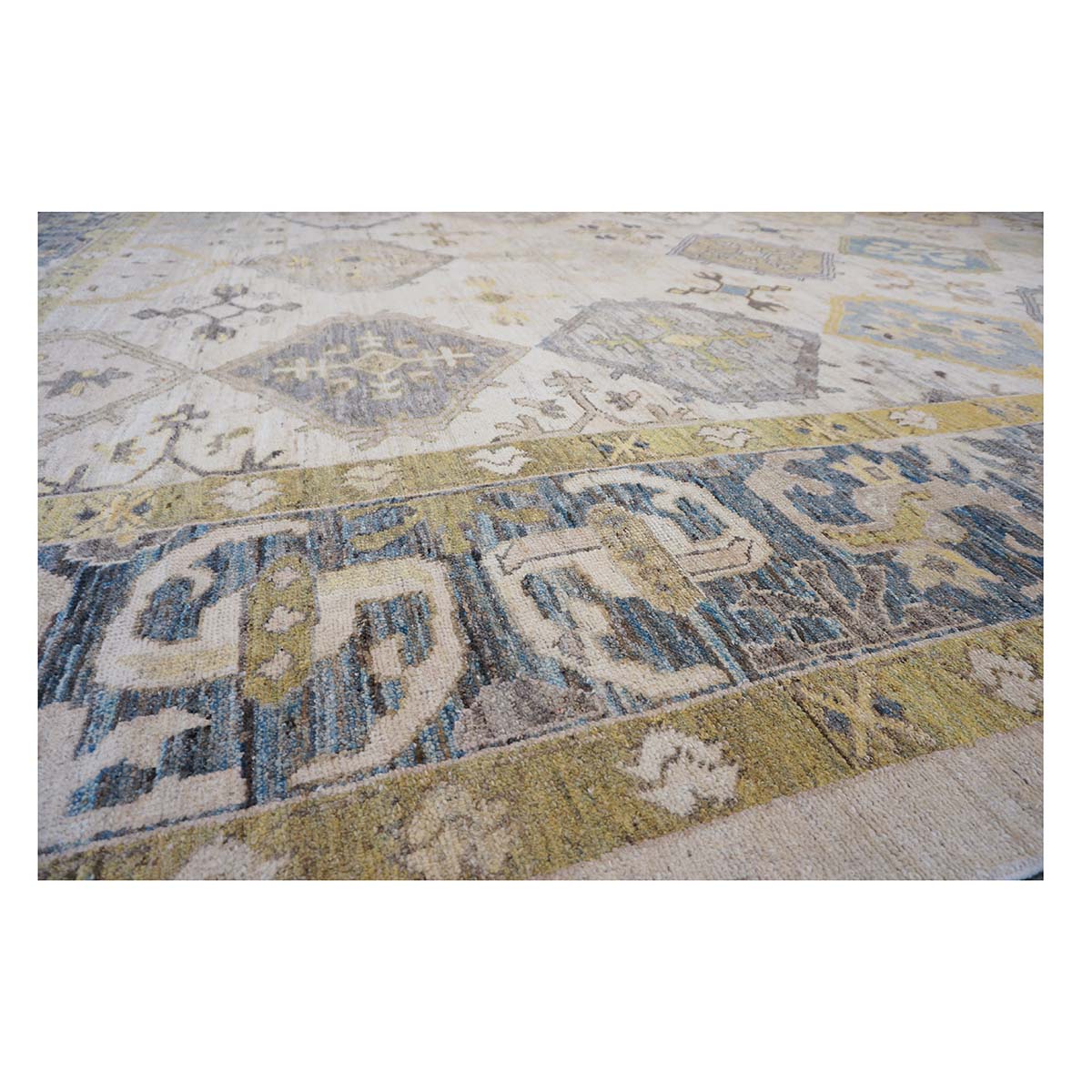 21st Century Turkish Oushak 13X18 Gold, Gray & Ivory Handmade Area Rug #1144135 image 4