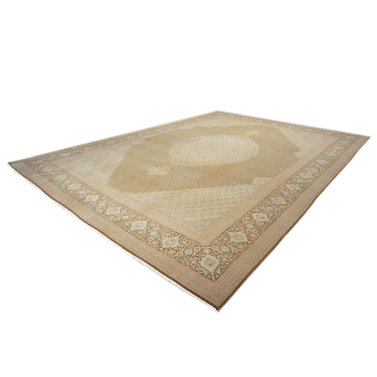Antique Persian Tabriz 10X14 Ivory, Tan, & Brown Area Rug #9901536 image 2