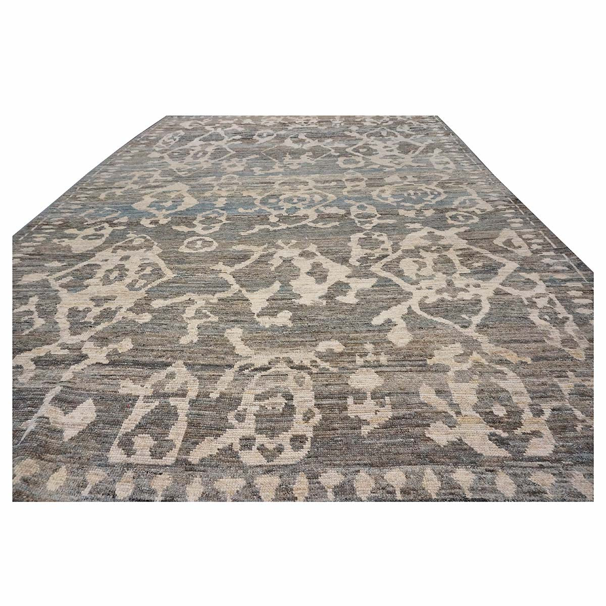 21st Century Turkish Oushak 8X12 Gray, Ivory & Charcoal  Handmade Area Rug #1144090 image 5
