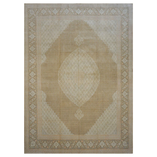 Antique Persian Tabriz 10X14 Ivory, Tan, & Brown Area Rug #9901536 image 0