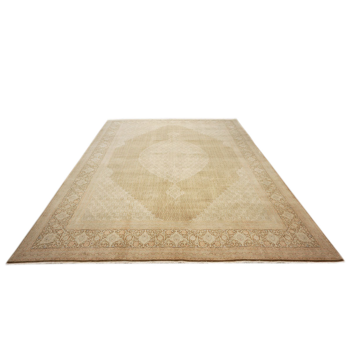 Antique Persian Tabriz 10X14 Ivory, Tan, & Brown Area Rug #9901536 image 3