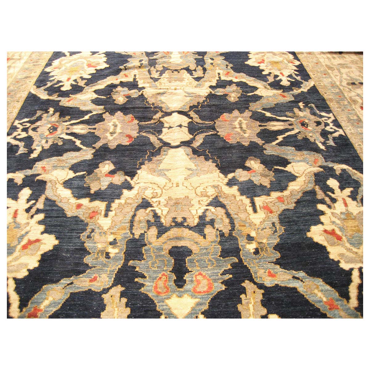 Persian Sultanabad 12x16 Navy Blue & Ivory Area Rug #1140581 image 3