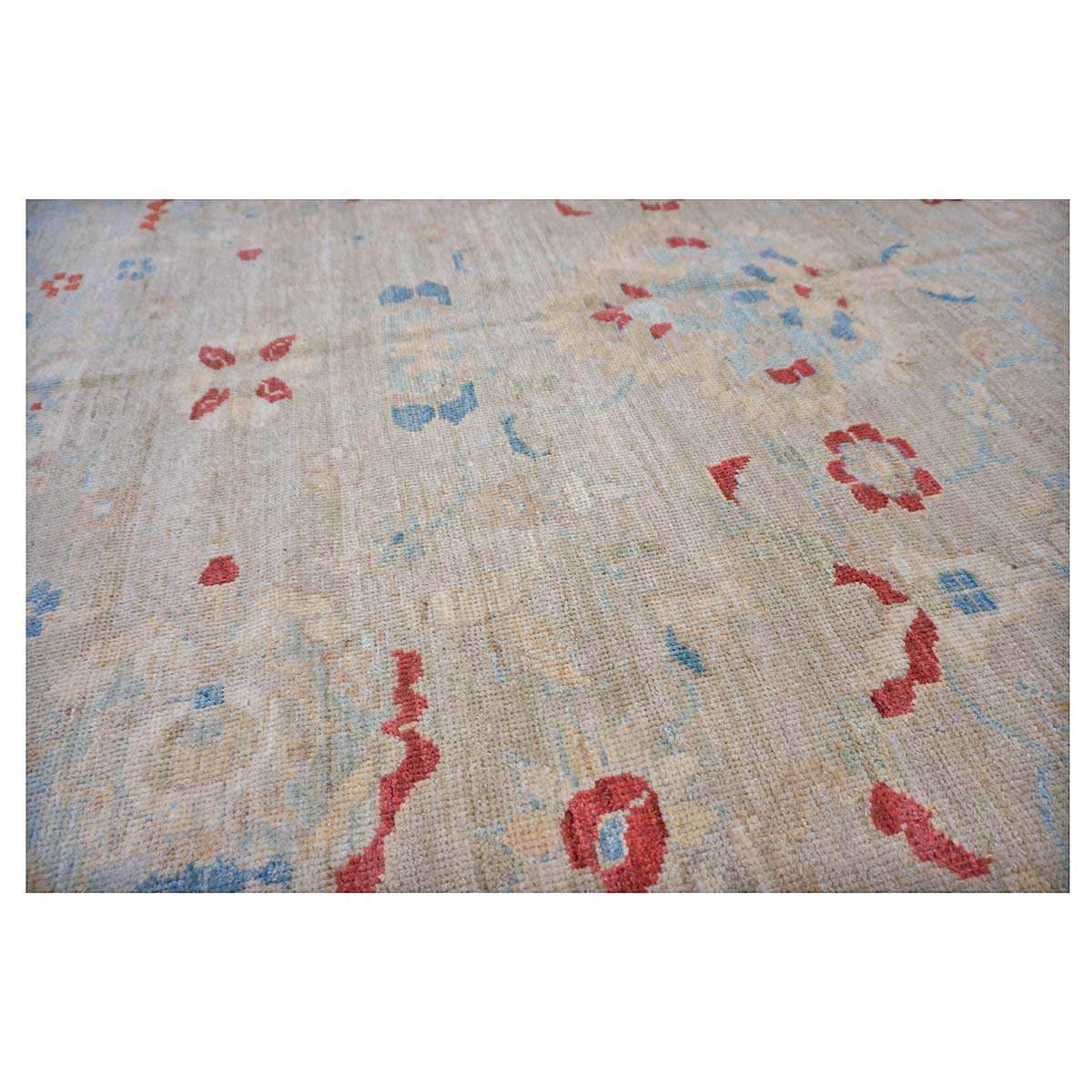 21st Century Sultanabad Master 12x17 Ivory, Red, & Blue Handmade Area Rug #1143967 image 12