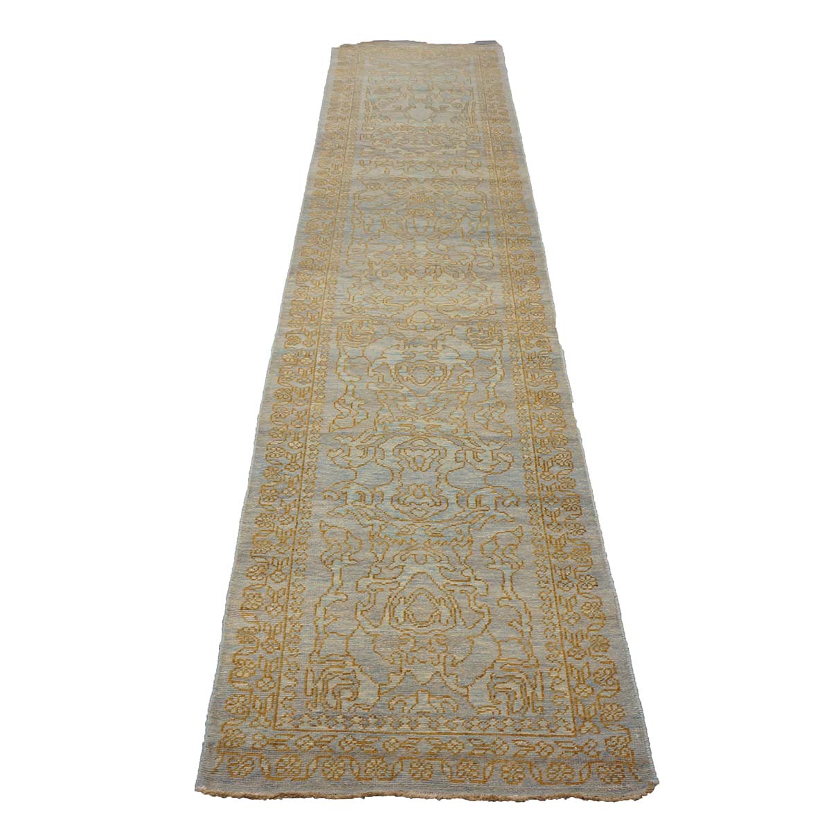 Sultanabad Master 3x12 Light Slate & Gold Hallway Runner Rug #1143677 image 5