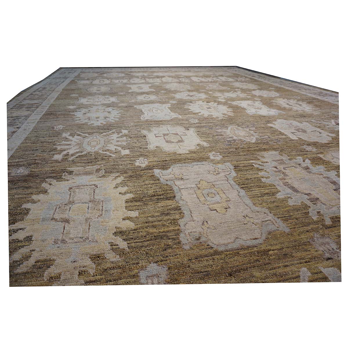 21st Century Turkish Oushak 15x23 Brown, Charcoal, & Ivory Handmade Oversized Rug #1144066 image 7