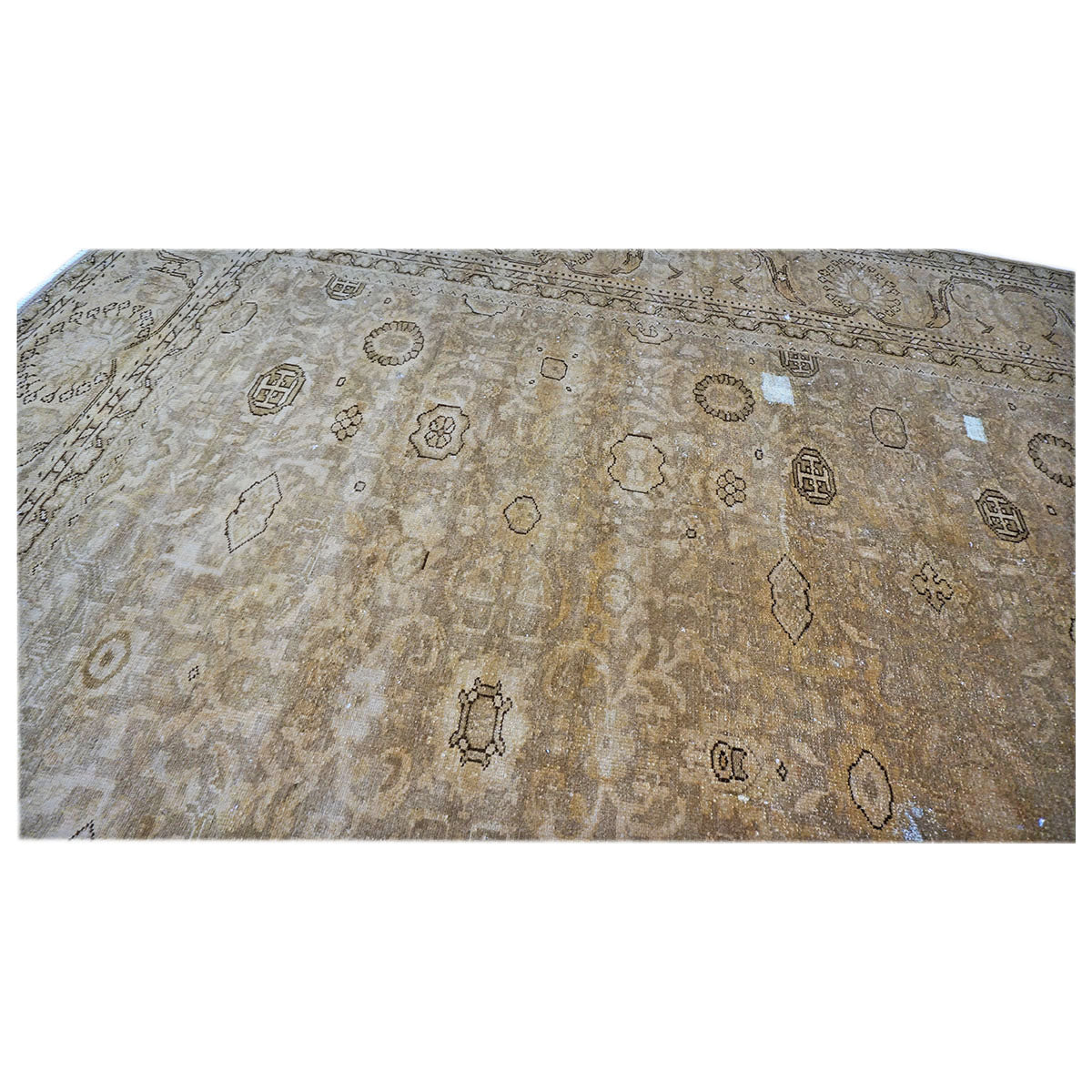 Antique Distressed Persian Malayer 9x12 Brown and Tan #1140267 image 4