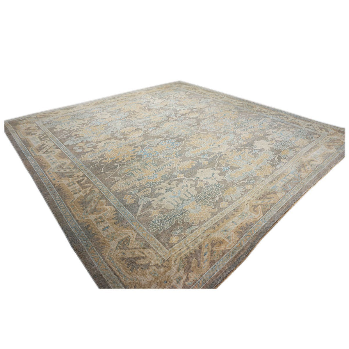 21st Century Turkish Donegal 12x12 Taupe and Blue Square Area Rug #1140522 image 8