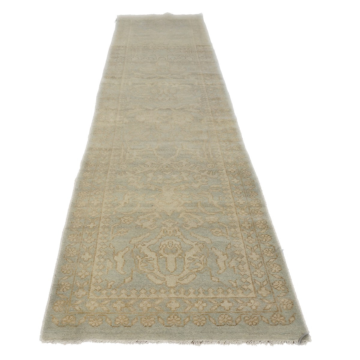 21st Century Sultanabad Soft Blue & Ivory 2'8" x 11'6" Wool Hall Runner #1143293 image 2