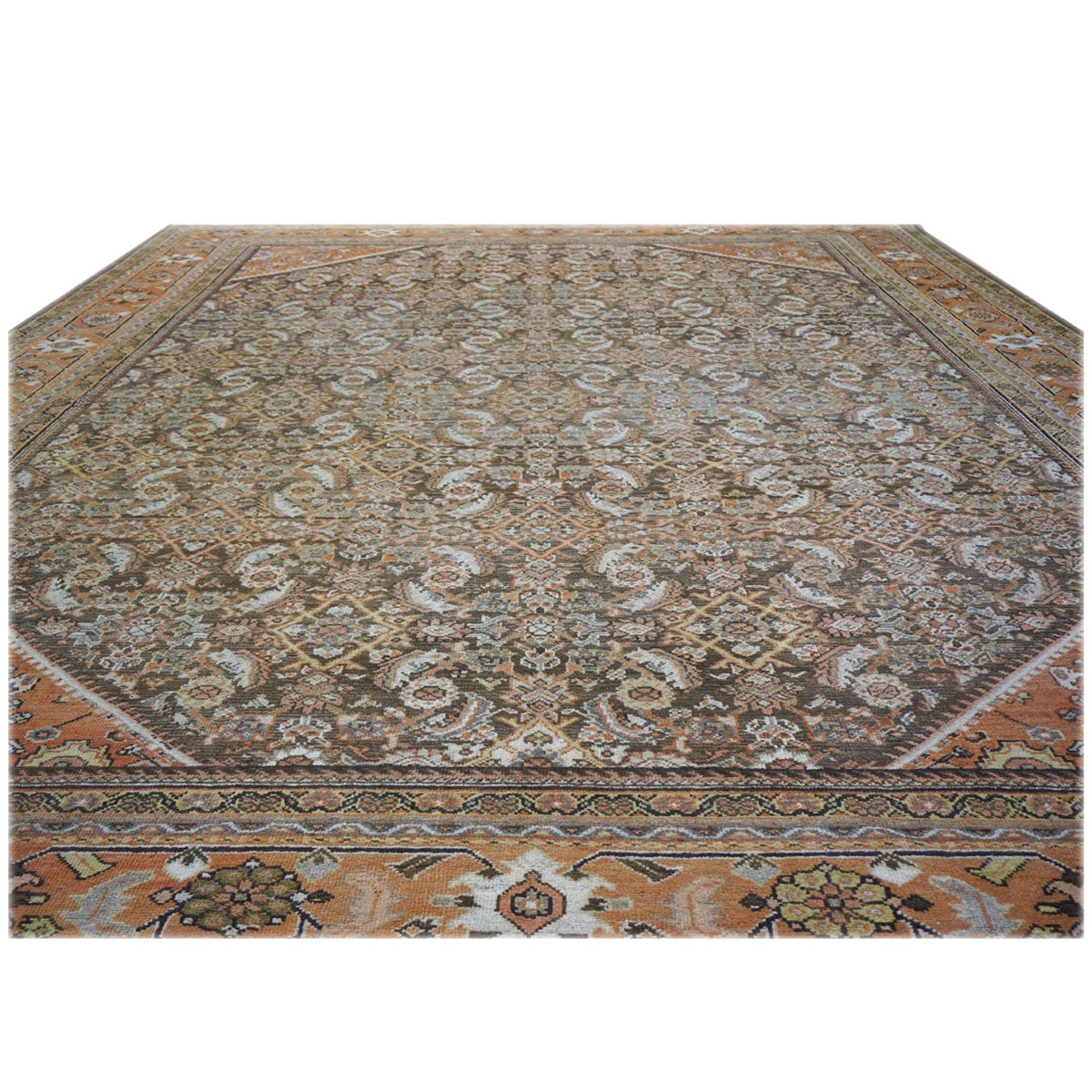 Antique Persian Sultanabad 10x14 Brown & Rust Handmade Area Rug #1143026 image 3