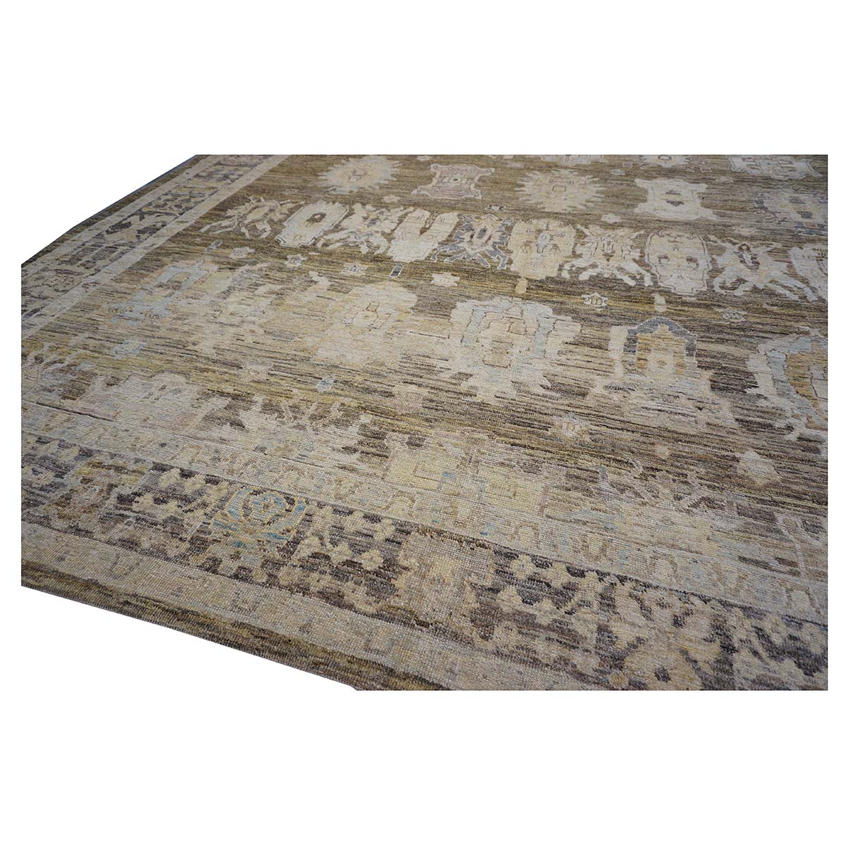 21st Century Turkish Oushak 15x23 Brown, Charcoal, & Ivory Handmade Oversized Rug #1144066 image 3