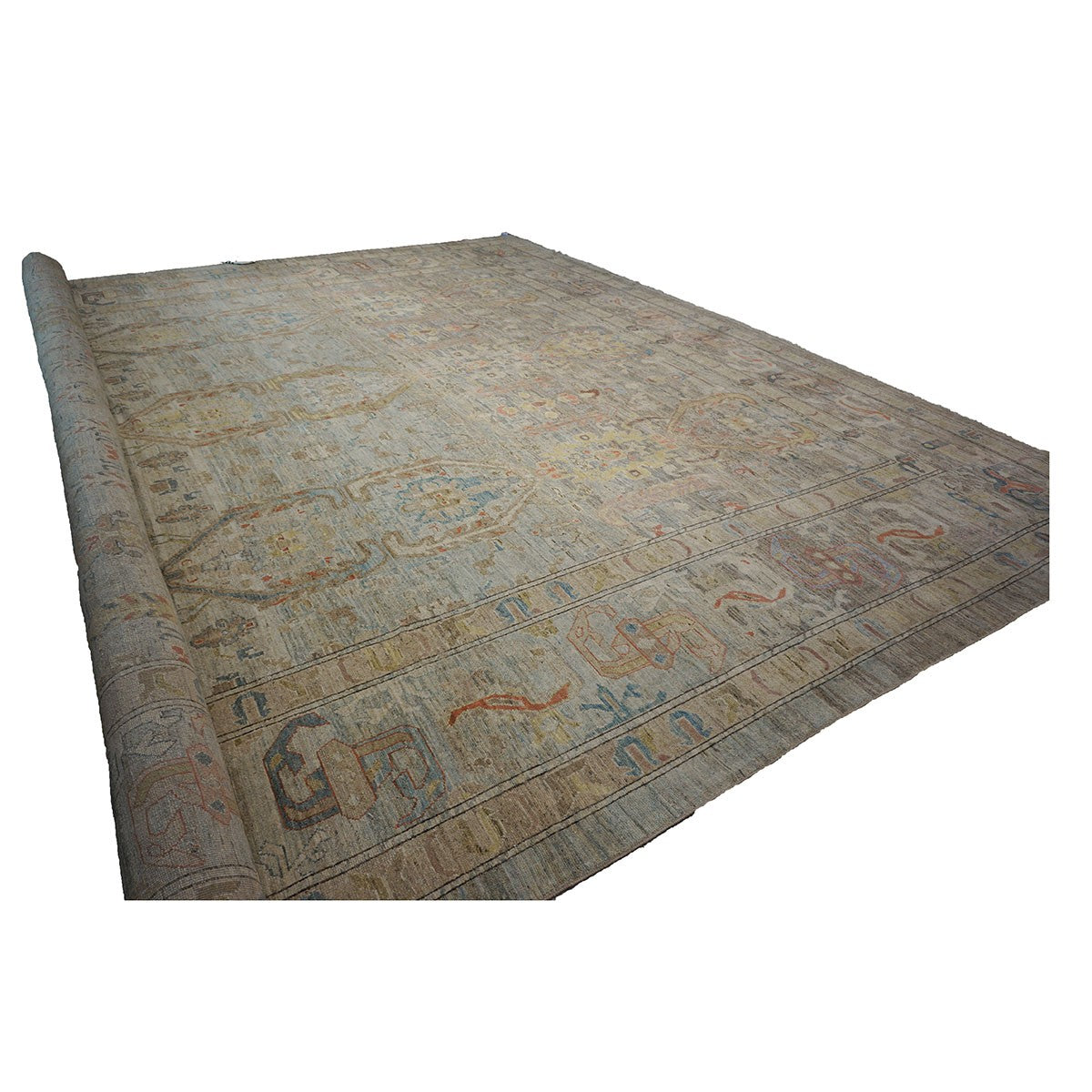 Mansion-Sized 21st Century Sultanabad Master 19x33 Light Blue Handmade Area Rug #1144122 image 6
